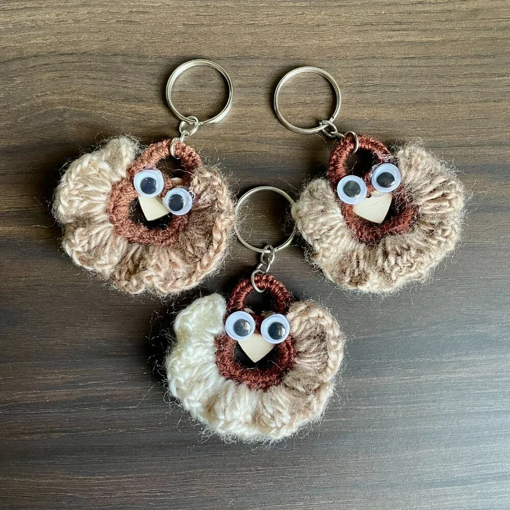 Bundle of 3 Handmade Keychains, Crochet Keychain, Crochet Backpack Charms